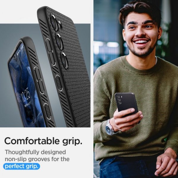 ETUI SPIGEN  LIQUID AIR GALAXY S23+ PLUS MATTE BLACK