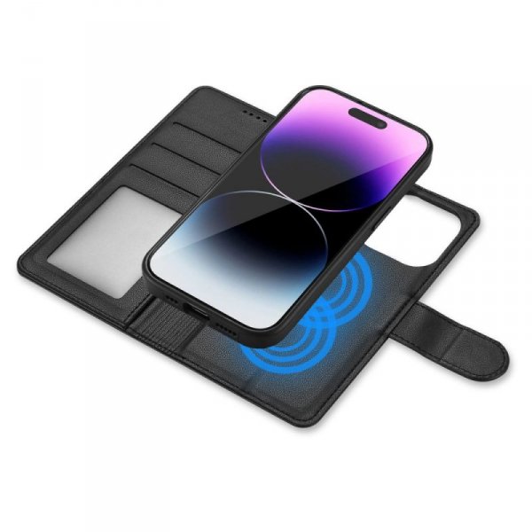 OTWIERANE KSIĄŻKOWE ETUI FUTERAŁ TECH-PROTECT  WALLET MAGSAFE IPHONE 13 BLACK