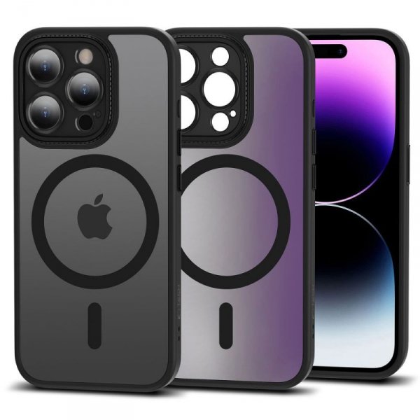 ETUI PLECKI CASE NAKŁADKA TECH-PROTECT  MAGMAT CAM+ MAGSAFE IPHONE 15 PRO MATTE BLACK