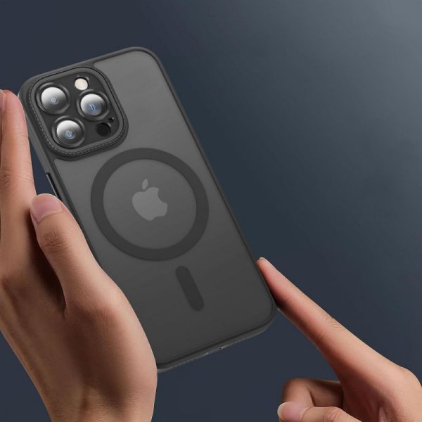 ETUI PLECKI CASE NAKŁADKA TECH-PROTECT  MAGMAT CAM+ MAGSAFE IPHONE 15 PRO MATTE BLACK