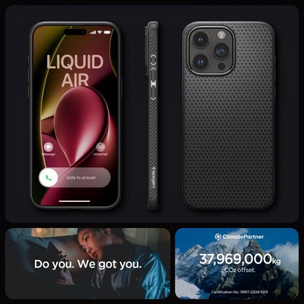 ETUI SPIGEN  LIQUID AIR IPHONE 15 PRO MAX MATTE BLACK
