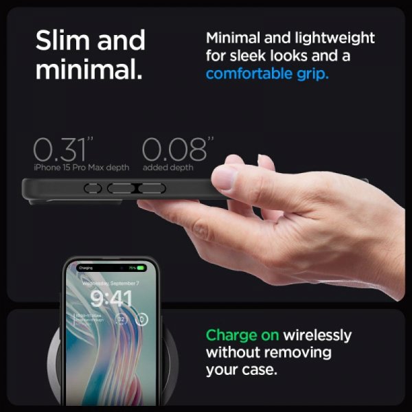 ETUI SPIGEN  ULTRA HYBRID IPHONE 15 PRO MAX MATTE BLACK