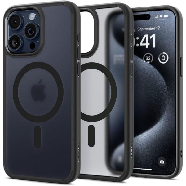 ETUI SPIGEN  ULTRA HYBRID MAG MAGSAFE IPHONE 15 PRO MAX FROST BLACK