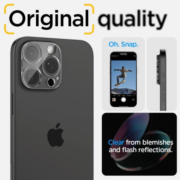 OSŁONA APARATU SPIGEN OPTIK.TR CAMERA PROTECTOR 2-PACK IPHONE 14 PRO / PRO MAX / 15 PRO / PRO MAX / 16 PRO / PRO MAX CRYSTAL CLE