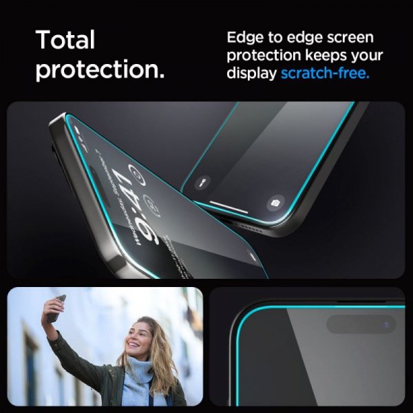 SZKŁO HARTOWANE SPIGEN GLAS.TR ”EZ FIT” 2-PACK IPHONE 15 PRO MAX CLEAR