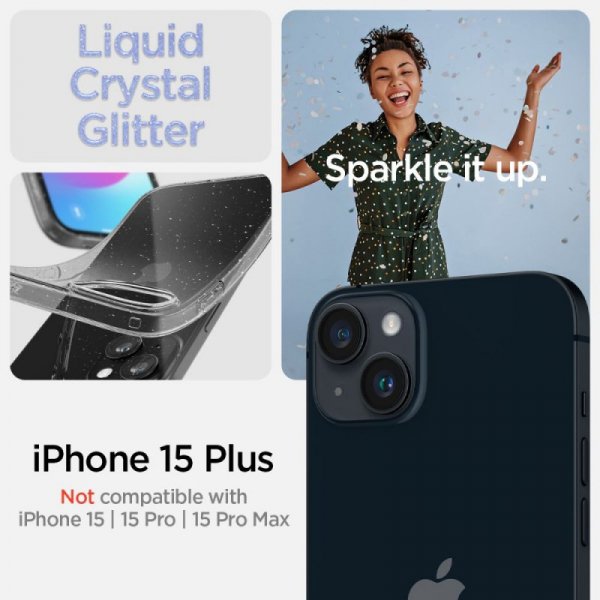 ETUI SPIGEN  LIQUID CRYSTAL IPHONE 15 PLUS GLITTER CRYSTAL