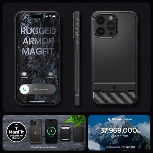 ETUI SPIGEN  RUGGED ARMOR MAG MAGSAFE IPHONE 15 PRO MAX MATTE BLACK