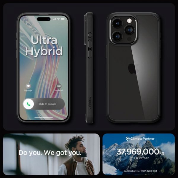 ETUI SPIGEN  ULTRA HYBRID IPHONE 15 PRO MATTE BLACK