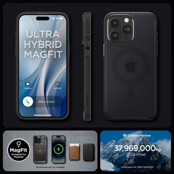 ETUI SPIGEN  ULTRA HYBRID MAG MAGSAFE IPHONE 15 PRO FROST BLACK