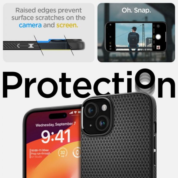 ETUI SPIGEN  LIQUID AIR IPHONE 15 MATTE BLACK
