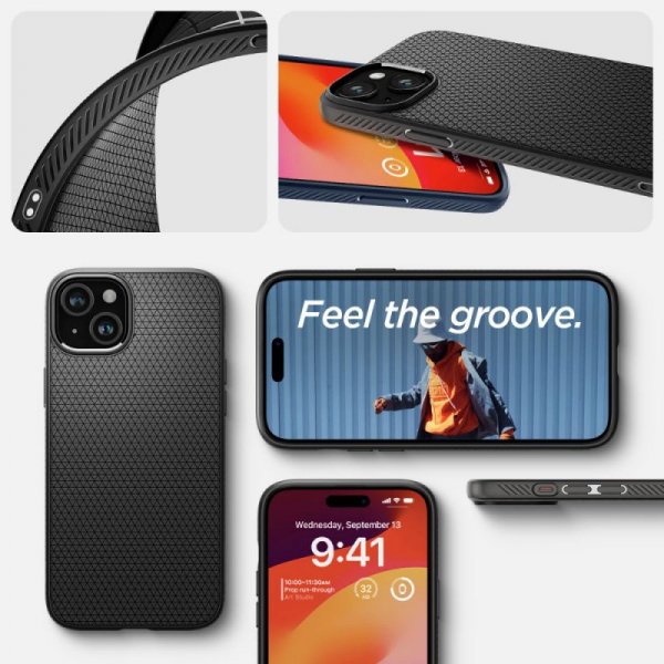 ETUI SPIGEN  LIQUID AIR IPHONE 15 MATTE BLACK