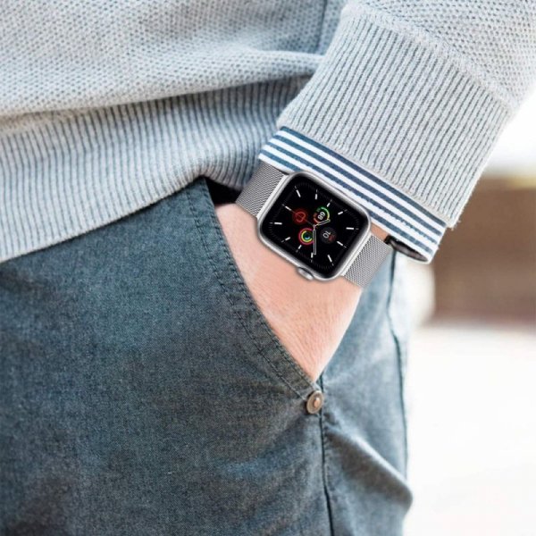TECH-PROTECT MILANESEBAND APPLE WATCH 6 / 7 / 8 / 9 / 10 / SE / ULTRA 1 / 2 (44 / 45 / 46 / 49 MM) STARLIGHT