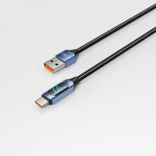TECH-PROTECT ULTRABOOST LED TYPE-C KABEL  66W/6A 100CM BLUE