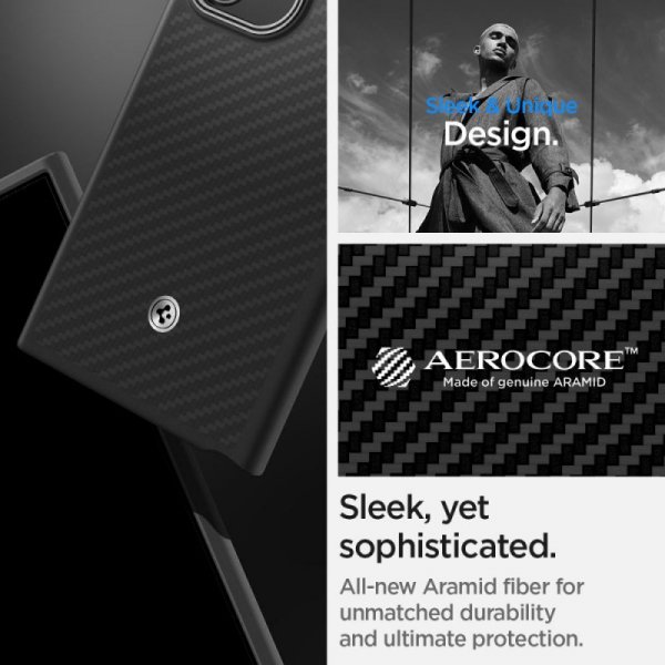 ETUI SPIGEN  ENZO ARAMID GALAXY S24 ULTRA MATTE BLACK
