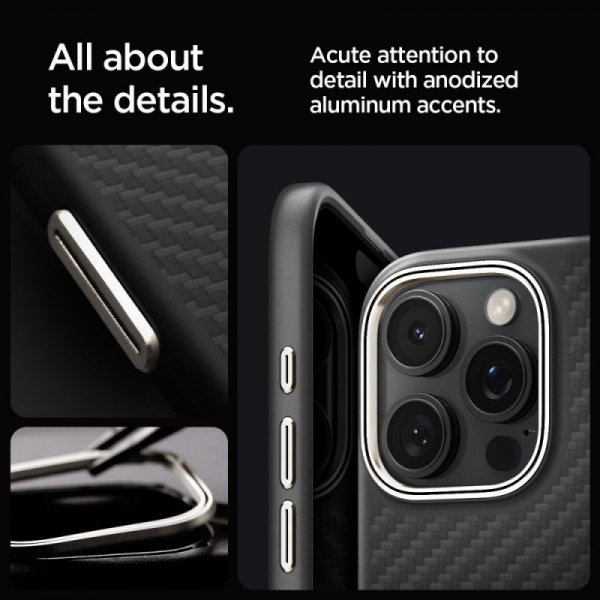 ETUI SPIGEN  ENZO ARAMID MAG MAGSAFE IPHONE 16 PRO MAX BLACK/NATURAL