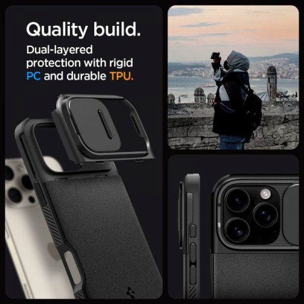 ETUI SPIGEN  OPTIK ARMOR MAG MAGSAFE IPHONE 16 PRO MAX BLACK