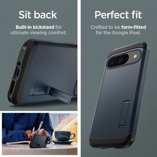 ETUI SPIGEN  TOUGH ARMOR GOOGLE PIXEL 9 / 9 PRO METAL SLATE