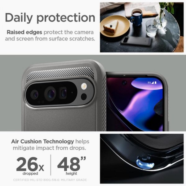 ETUI SPIGEN  RUGGED ARMOR GOOGLE PIXEL 9 PRO XL MARBLE GREY