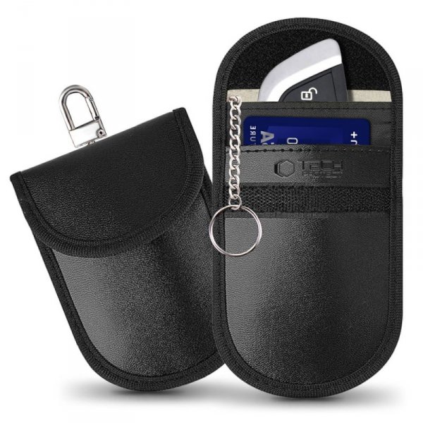 KLATKA FARADAYA ETUI TECH-PROTECT  KLR100 POUCH KEYLESS RFID SIGNAL BLOCKER CASE BLACK