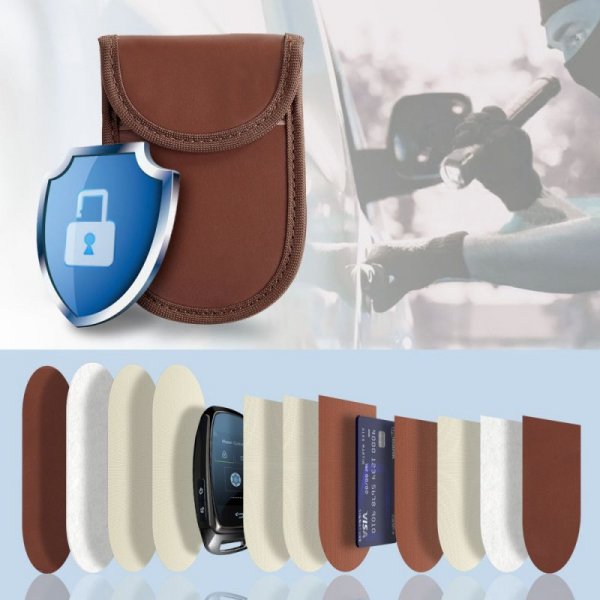 KLATKA FARADAYA ETUI TECH-PROTECT  KLR100 POUCH KEYLESS RFID SIGNAL BLOCKER CASE ESPRESSO