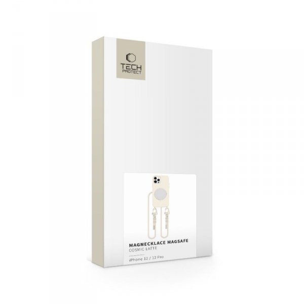 ETUI TECH-PROTECT  MAGNECKLACE MAGSAFE IPHONE 12 / 12 PRO COSMIC LATTE