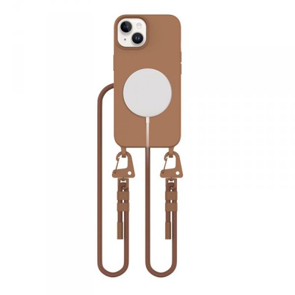 ETUI TECH-PROTECT  MAGNECKLACE MAGSAFE IPHONE 13 CHOCOLATE BROWN