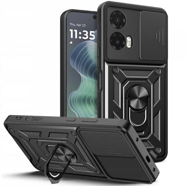 PANCERNE ETUI PLECKI NAKŁADKA CASE TECH-PROTECT  CAMSHIELD PRO MOTOROLA MOTO G35 5G BLACK