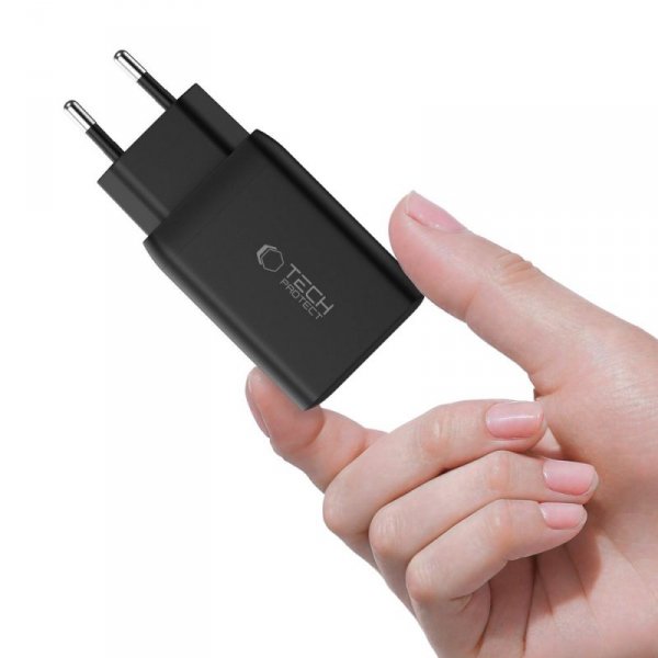 TECH-PROTECT NC45W-GAN 2-PORT ŁADOWARKA SIECIOWA  PD45W BLACK