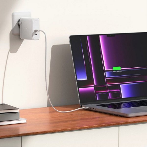 SPIGEN ARCSTATION PRO GAN-1402 2-PORT ŁADOWARKA SIECIOWA  140W WHITE