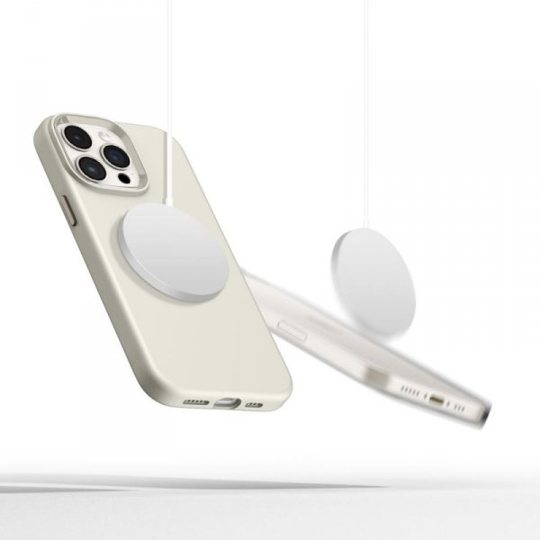 ETUI PLECKI CASE TECH-PROTECT  SILICONE PURE MAGSAFE IPHONE 15 PRO MAX COSMIC LATTE