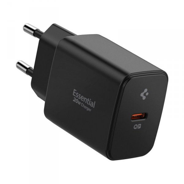 SPIGEN ESSENTIAL EE201EU 1-PORT ŁADOWARKA SIECIOWA  20W BLACK