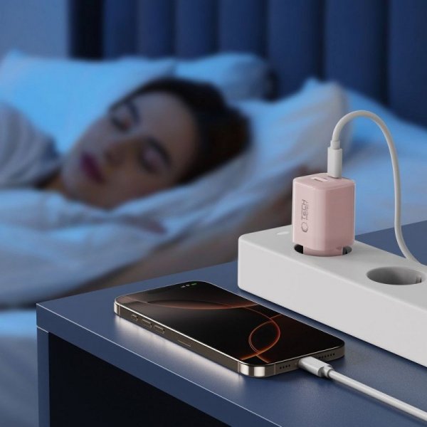 TECH-PROTECT NCM33W 2-PORT NETWORK CHARGER PD 33W / QC3.0 BABY PINK