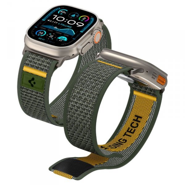 Pasek z Etui Spigen Athlex Air do Apple Watch 11/10/Ultra 1/2 – Aktywna Zieleń (Active Green)