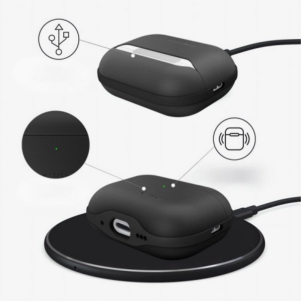 Etui Ochronne Tech-Protect NaturalFit do Apple AirPods Pro 3 Black (Czarny)