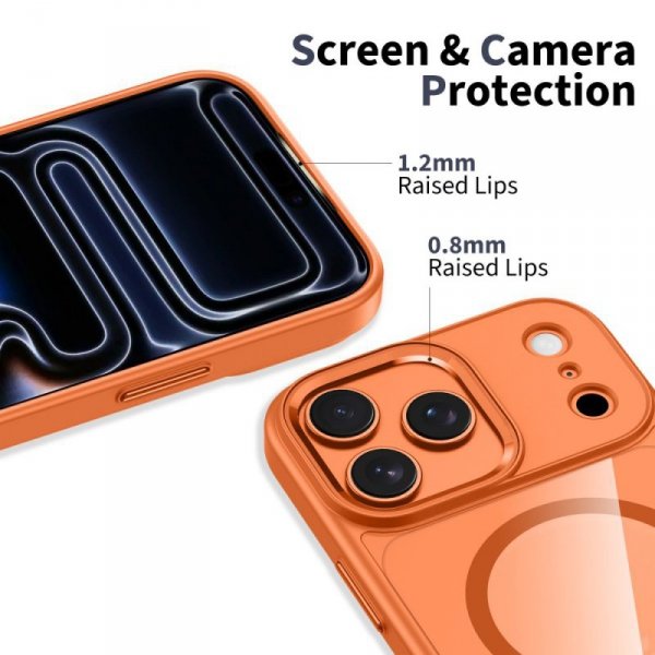 Etui do iPhone 17 Pro Max Tech-Protect MagMat MagSafe – Cosmic Orange/Clear