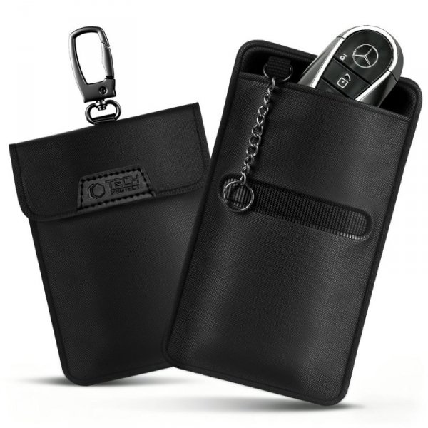 Klatka Faradaya Etui na Kluczyki SamochodoweTech-Protect KLR400 Etui Blokujące Sygnał RFID Keyless Black