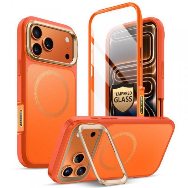 Supcase IBLSN Ares Flip Mag MagSafe Etui Pancerne do iPhone 17 Pro Max Koralowe