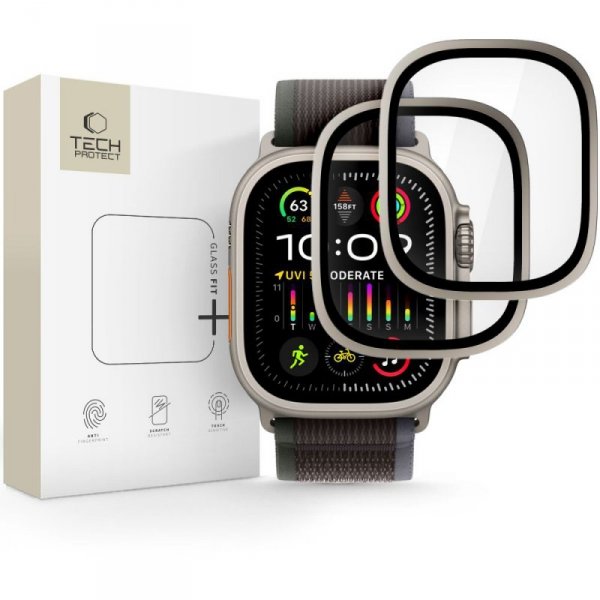 Szkło Hartowane z Ramką Tech-Protect Glass Ring do Apple Watch Ultra 1 / 2 / 3 (49 mm) Titanium