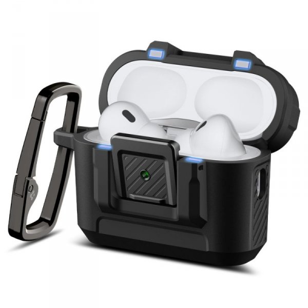 Etui Spigen Lock Fit do Apple AirPods Pro 3 – Matowy Czarny