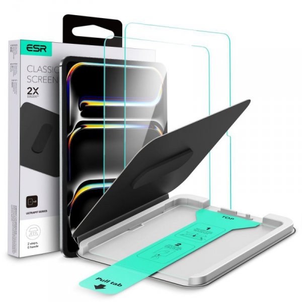2x Szkło ESR UltraFit iPad Pro 13 2024 2025 7 8 Gen Hartowane Przezroczyste