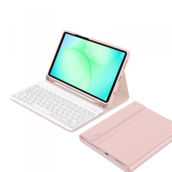 Etui z Klawiaturą Bluetooth i Miejscem na Rysik do Samsung Galaxy Tab A9 8.7 - Różowe