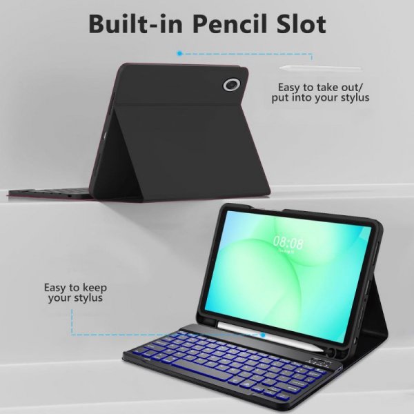 Etui z Klawiaturą i Miejscem na Rysik do Samsung Galaxy Tab A9+ / A11+ - Tech-Protect - Czarne