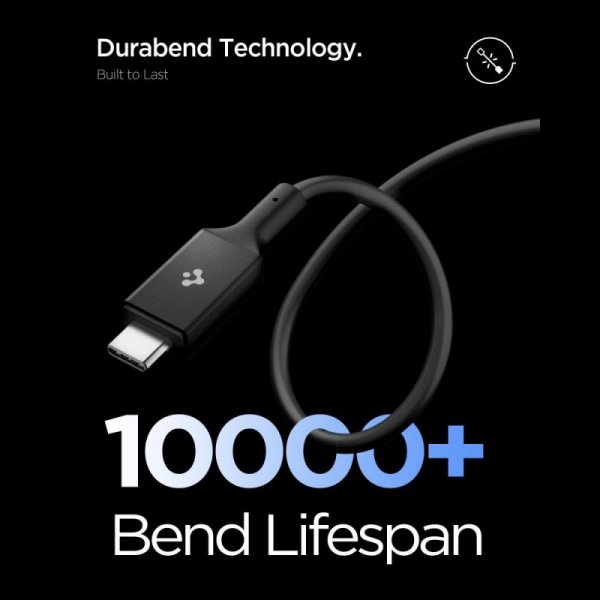 Kabel USB-C do USB-C Spigen 100W 2m Szybkie Ładowanie – Czarny