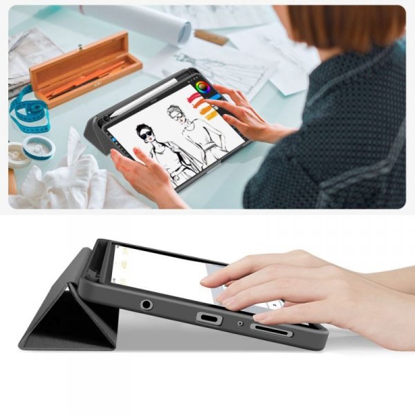 Etui z Miejscem na Rysik do Samsung Galaxy Tab A9+ / A11+ - Tech-Protect SC Pen Canvas - Szare