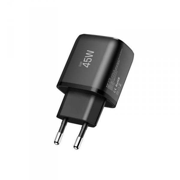 Szybka Ładowarka Sieciowa Tech-Protect NCA45W-GAN 2-Port PD 45W / QC3.0 Black