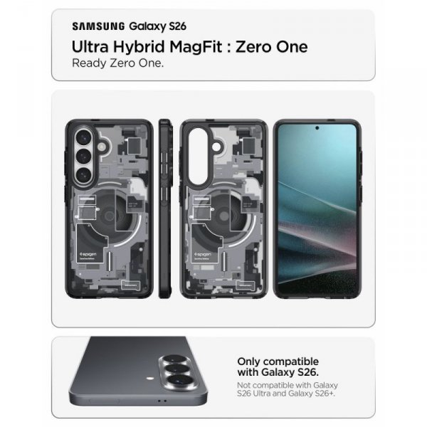 Etui Spigen Ultra Hybrid Mag MagSafe do Galaxy S26 Zero One Black