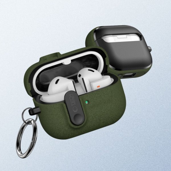 Etui Silikonowe Tech-Protect Slim Hook do Samsung Galaxy Buds 3 / 3 FE / 3 Pro Olive Green (Oliwkowy)