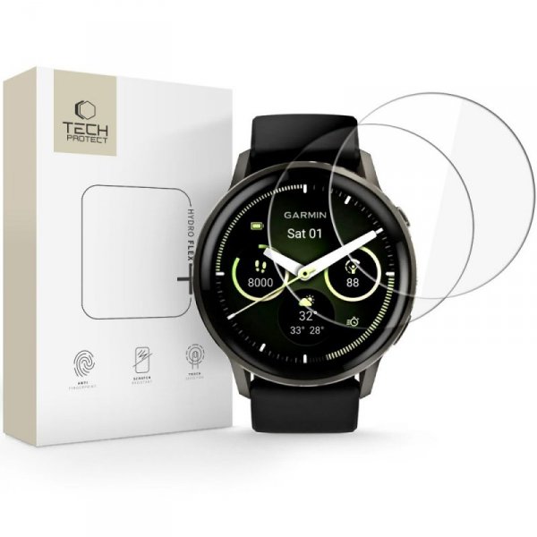 Ochrona ekranu 2w1: Folia hydrożelowa do Garmin Venu 4 (45 mm) – Tech-Protect (2 sztuki)