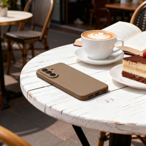 Etui Silikonowe Tech-Protect Icon do Galaxy A37 5G Brown Brązowy