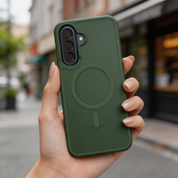Etui Tech-Protect MagMat MagSafe do Galaxy A36 / A56 / A37 5G – Matowe zielone (Matte Green)